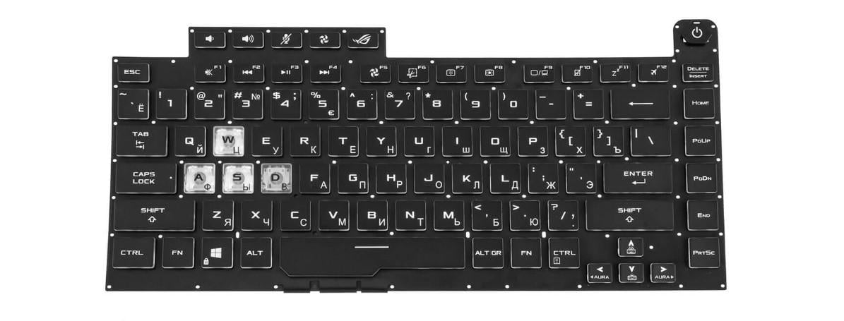 Клавиатура для ноутбука Asus PX512LI с подсветкой клавиш (0KNB0-182BRU00)