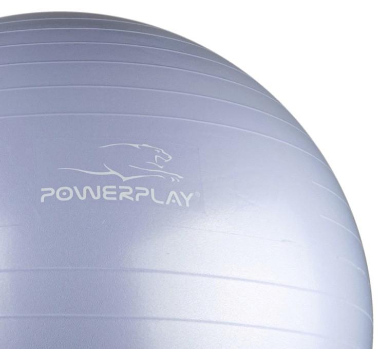 Мяч для фитнеса PowerPlay 4001 Gymball с помпой Ø 75 см Sky Blue (15313065) - фото 3