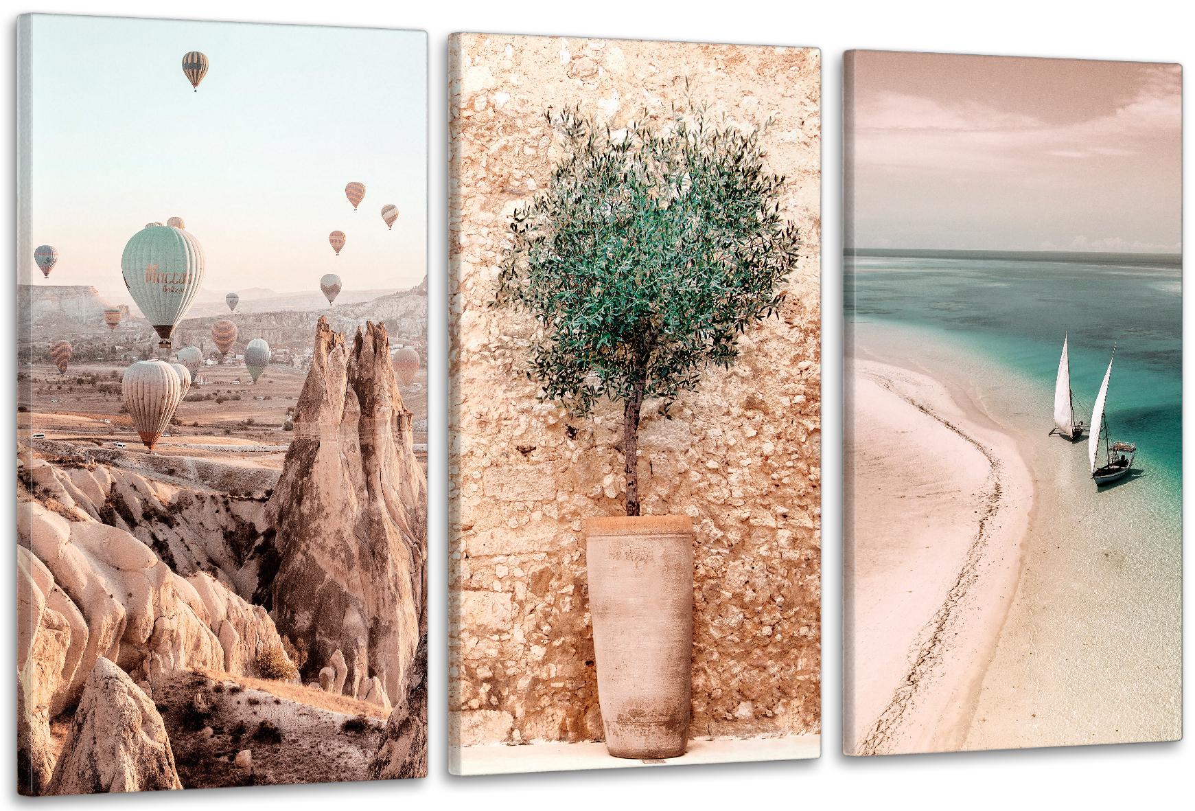 Картина модульная в гостиную/спальню Шар-Цветок_Море 100х150 см (Art-640_3_А)