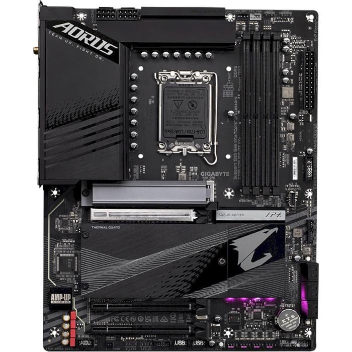 Материнська плата Gigabyte AORUS Z790 Elite AX ATX sLGA1700 Intel Z790 4xDDR5 4xM.2 6xSATA DP HDMI Black (32163743)