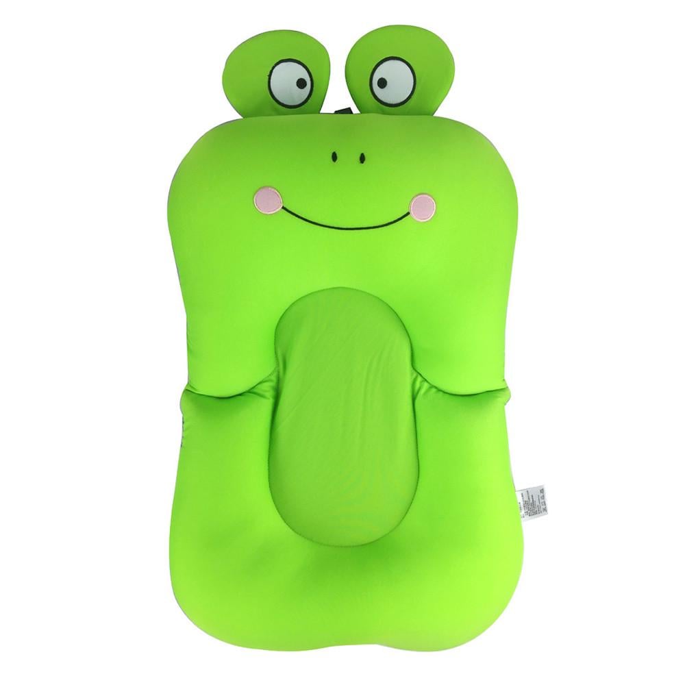 Нековзний матрацик в ванночку SUNROZ Frog Shape Baby Bath Mat для купання дитини Зелений
