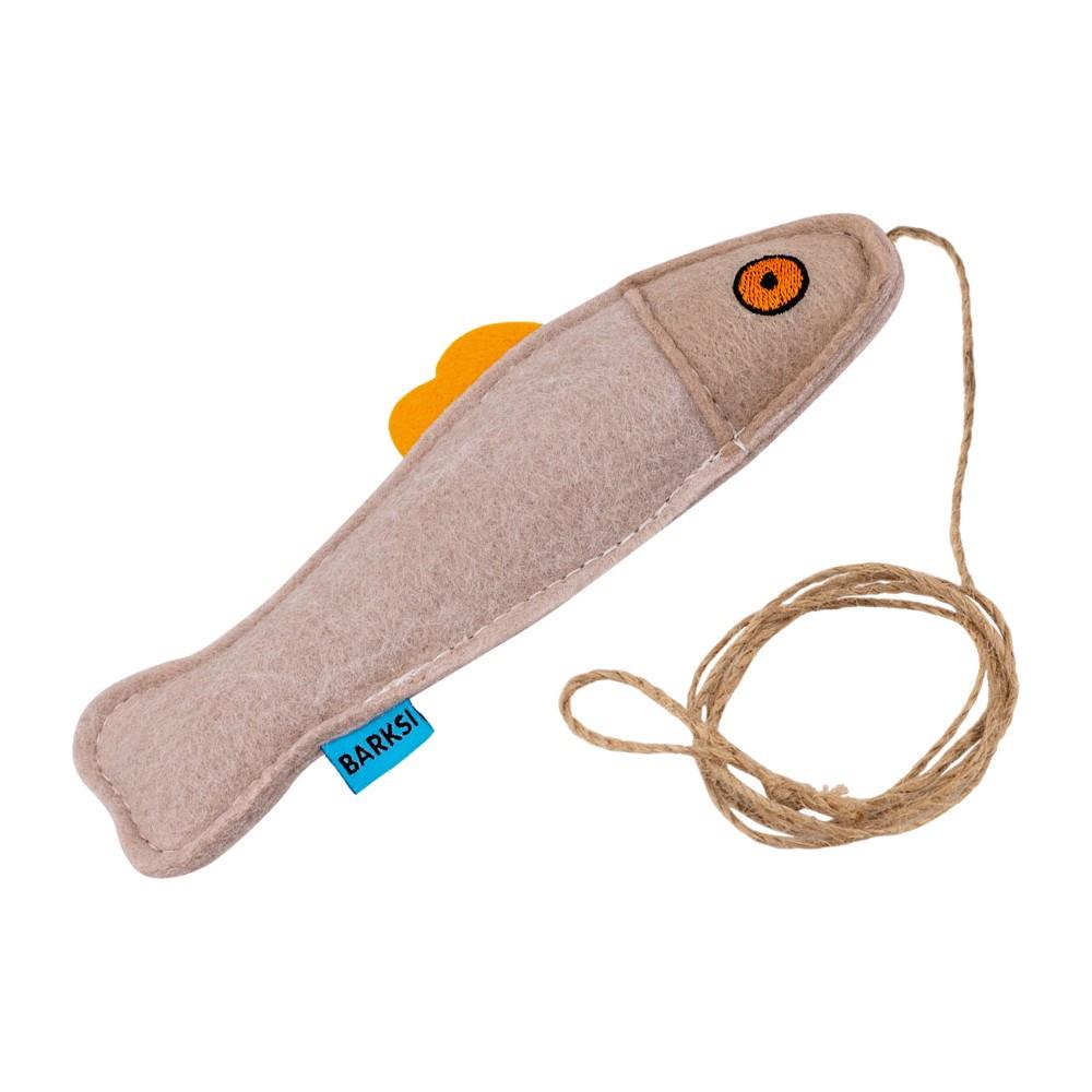 Іграшка для котів Barksi Фетр Рибка з мотузкою Бежевий - фото 3 Іграшка для котів Barksi Фетр Рибка з мотузкою Бежевий - фото 3