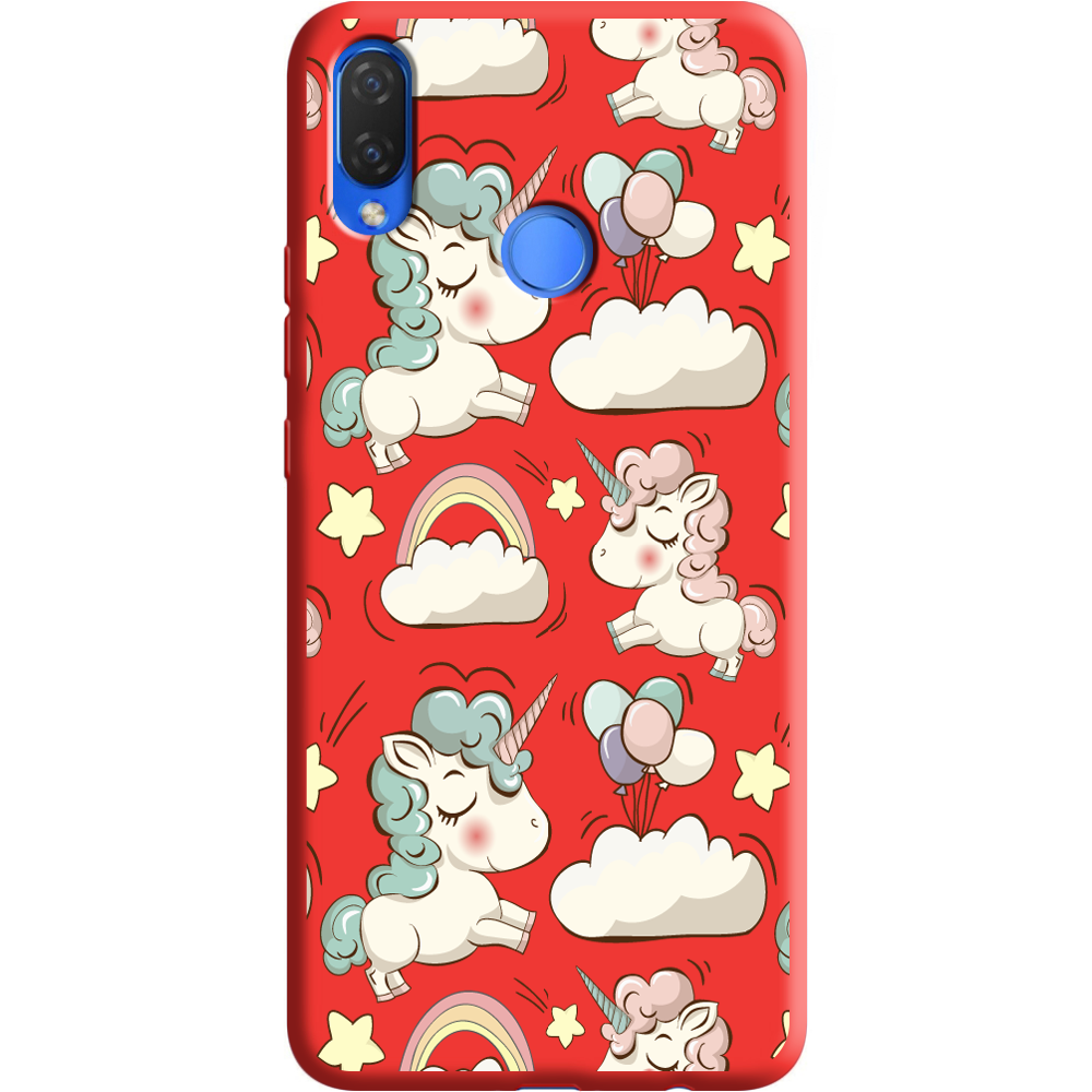 Чехол Boxface Huawei P Smart Plus Unicorns Красный силикон (34912-cc2-36133)