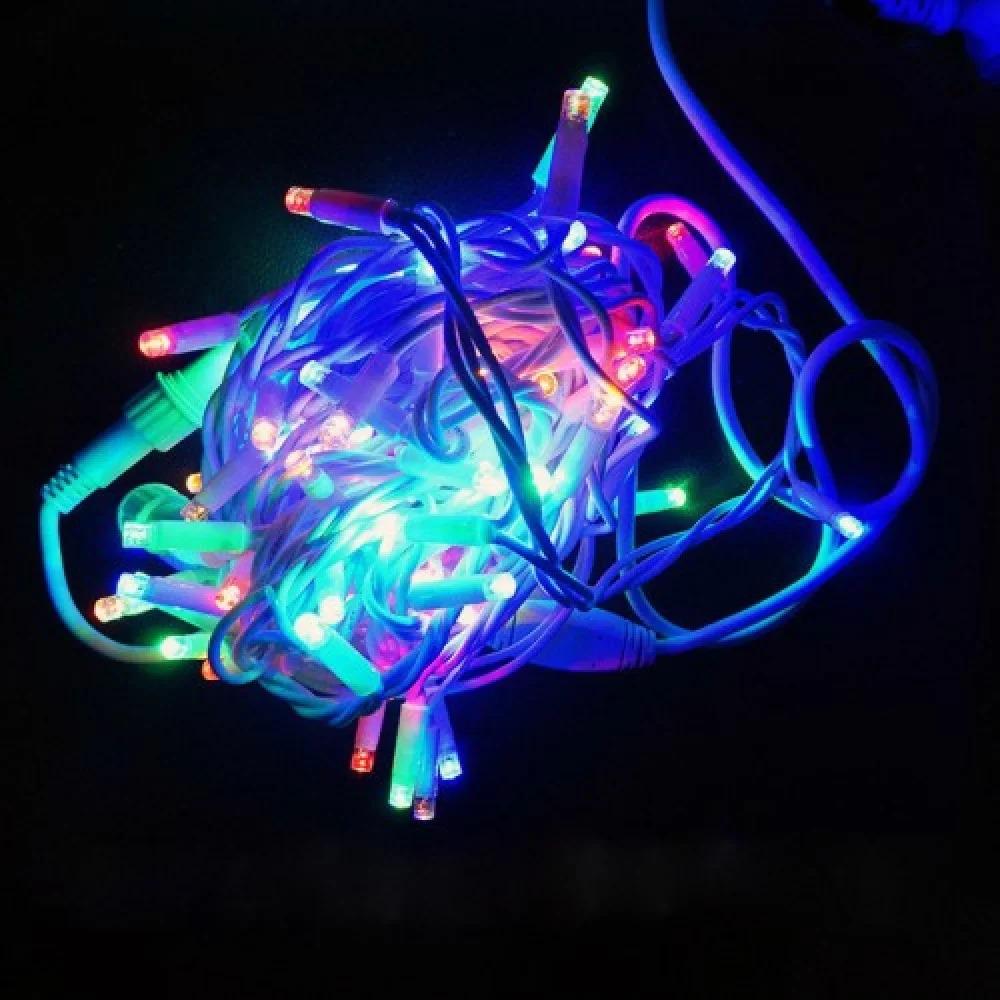 Гирлянда уличная Нить LED 100 белый провод Разноцветный (1-48)