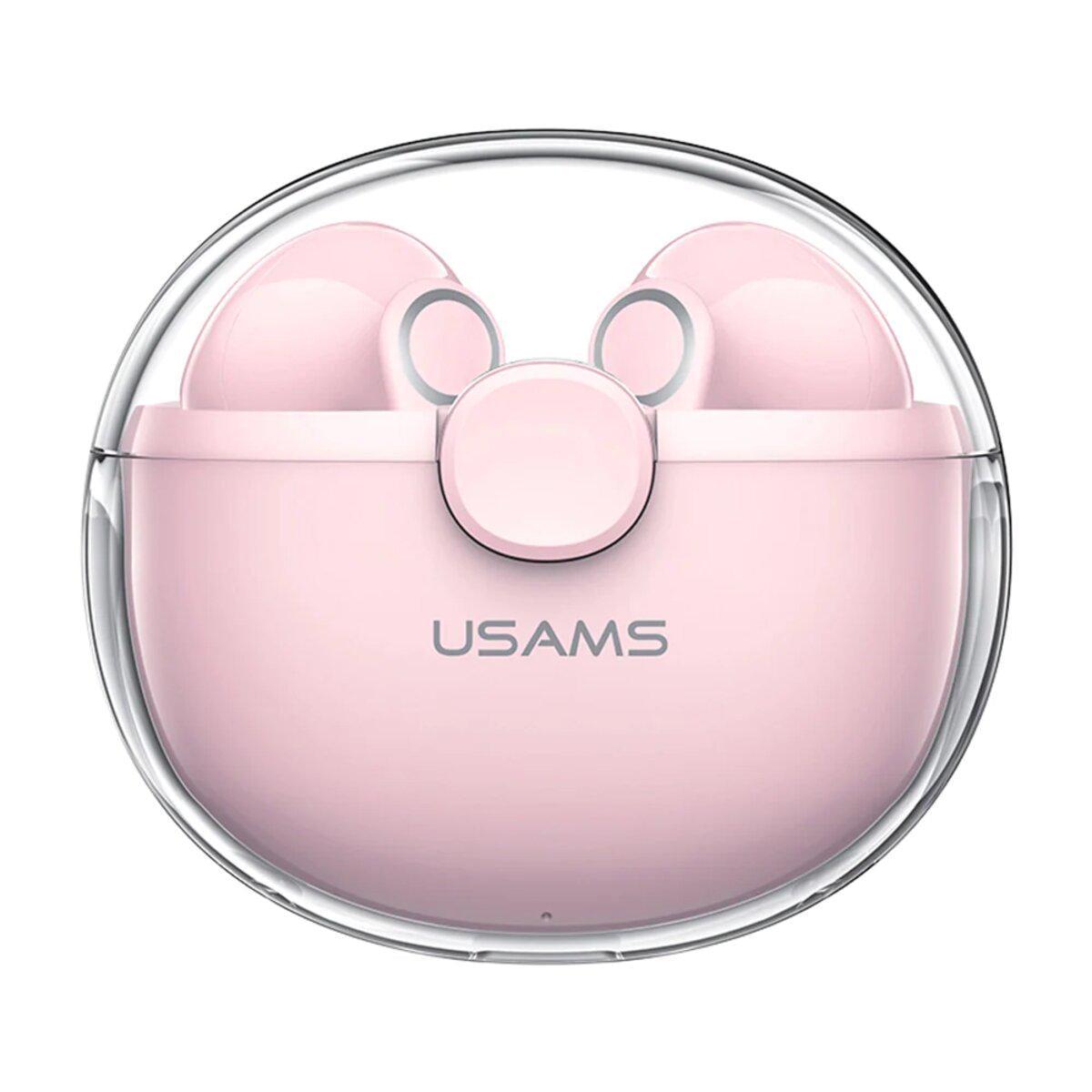 Наушники беспроводные Usams U12 TWS Bluetooth Pink (BHUBU04)
