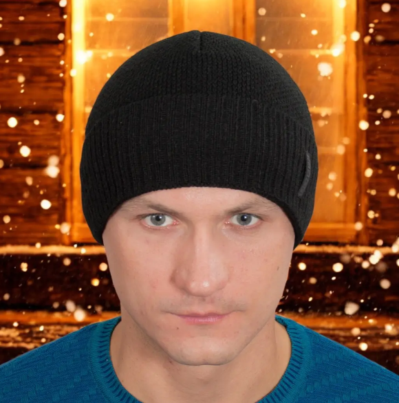 Кепка зимняя мужская One Size акриловая Черный (29548930) - фото 2 Кепка зимняя мужская One Size акриловая Черный (29548930) - фото 2