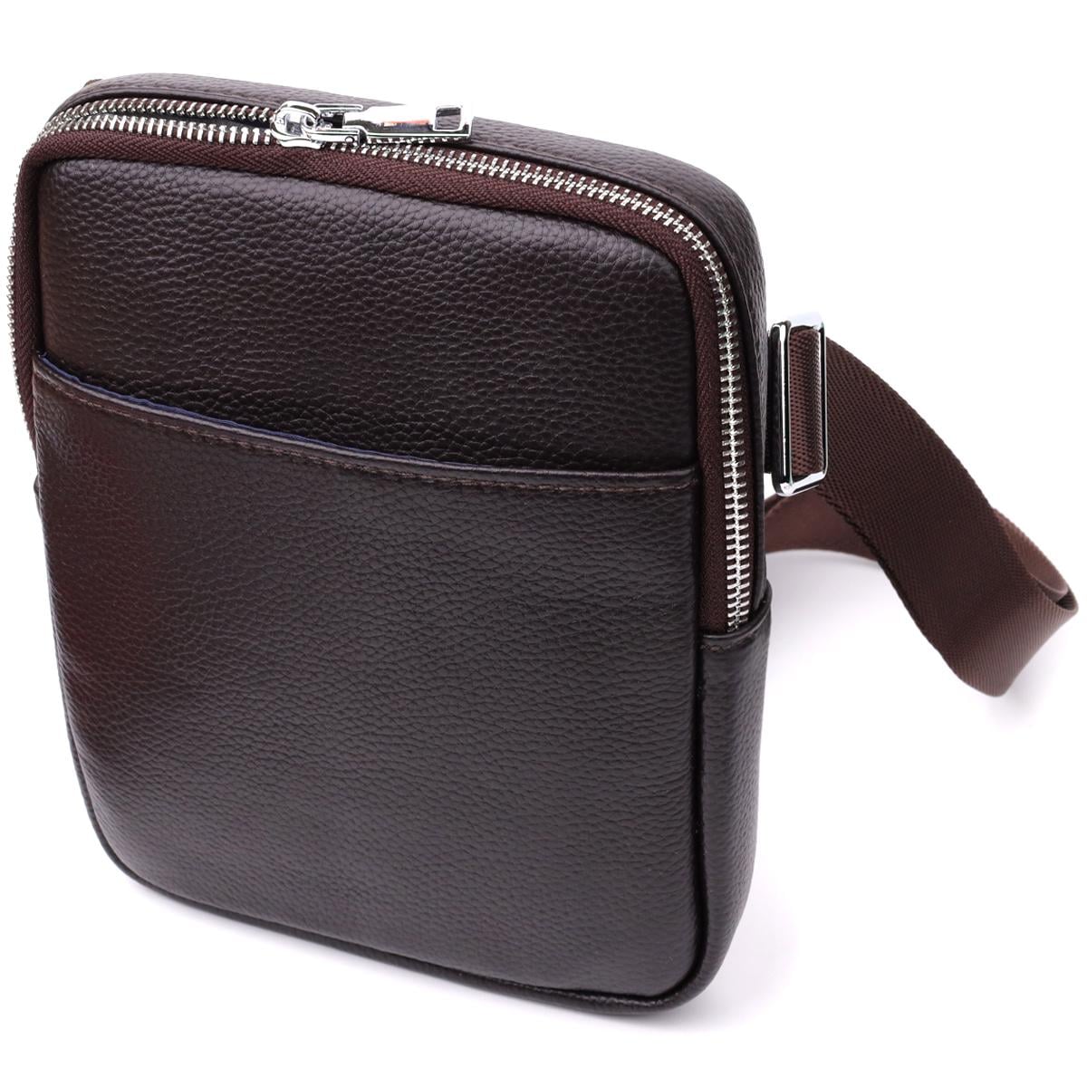 Мужская сумка вертикальная Vintage Bag 22863 из натуральной кожи Коричневый
