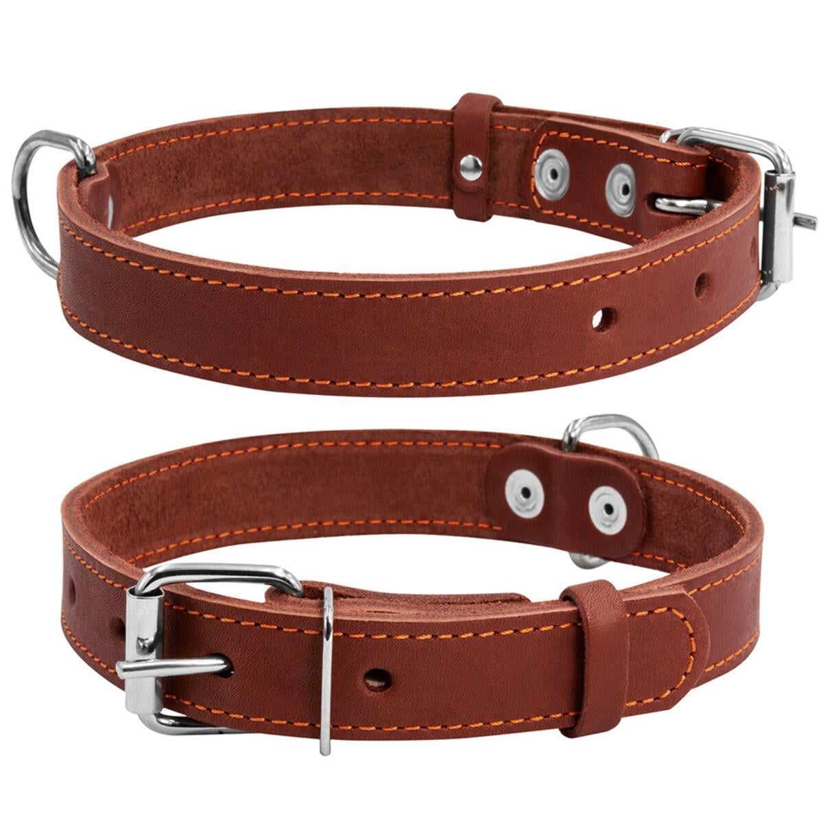 Ошейник CoLLaR одинарный ширина 35 мм Д 48-63см Коричневый