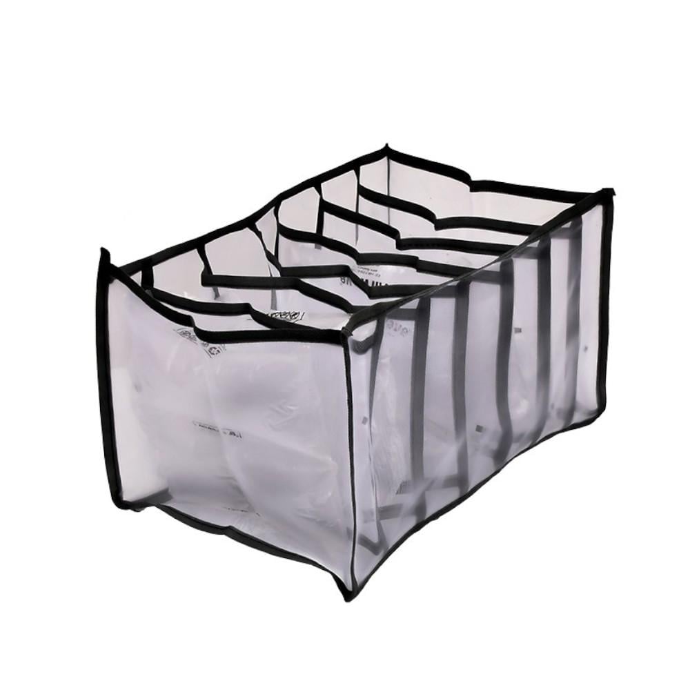 Коробка-органайзер для хранения белья Stenson R94382 7 отделений 36х25х20 см Бело-черный (26450546)