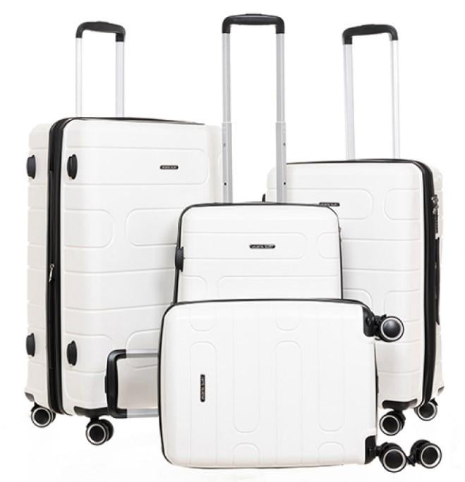 Комплект чемоданов на колесах Flowers 3 4 шт. Белый (2104619380)