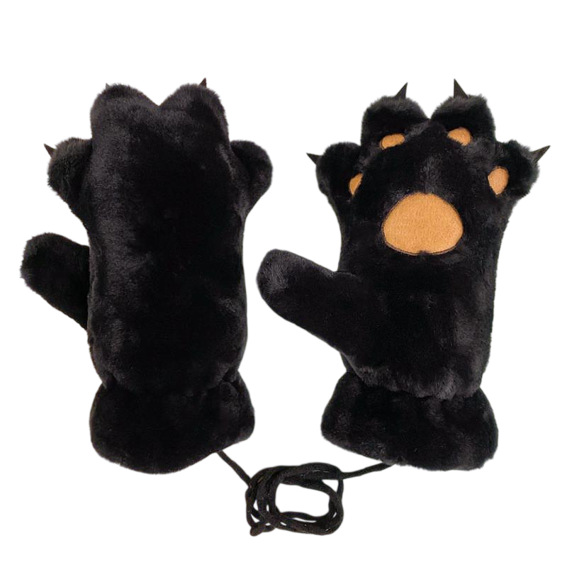 Перчатки меховые Кошачьи лапки Черный (K2-131-1382-Ч)