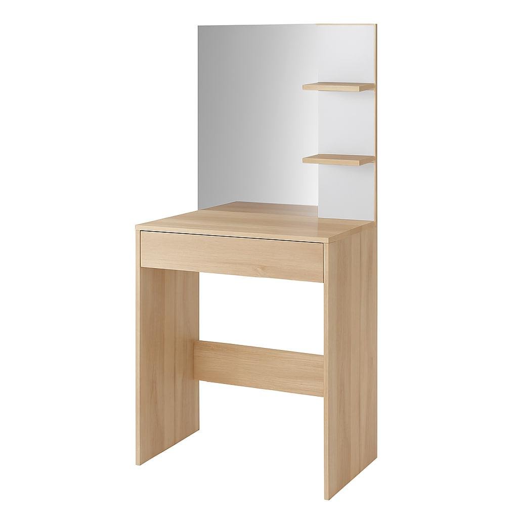 Туалетний стіл N&C для макіяжу з шухлядою столик із дзеркалом і поличками з ДСП Дуб сонома (S-14D) - фото 1 Туалетний стіл N&C для макіяжу з шухлядою столик із дзеркалом і поличками з ДСП Дуб сонома (S-14D) - фото 1