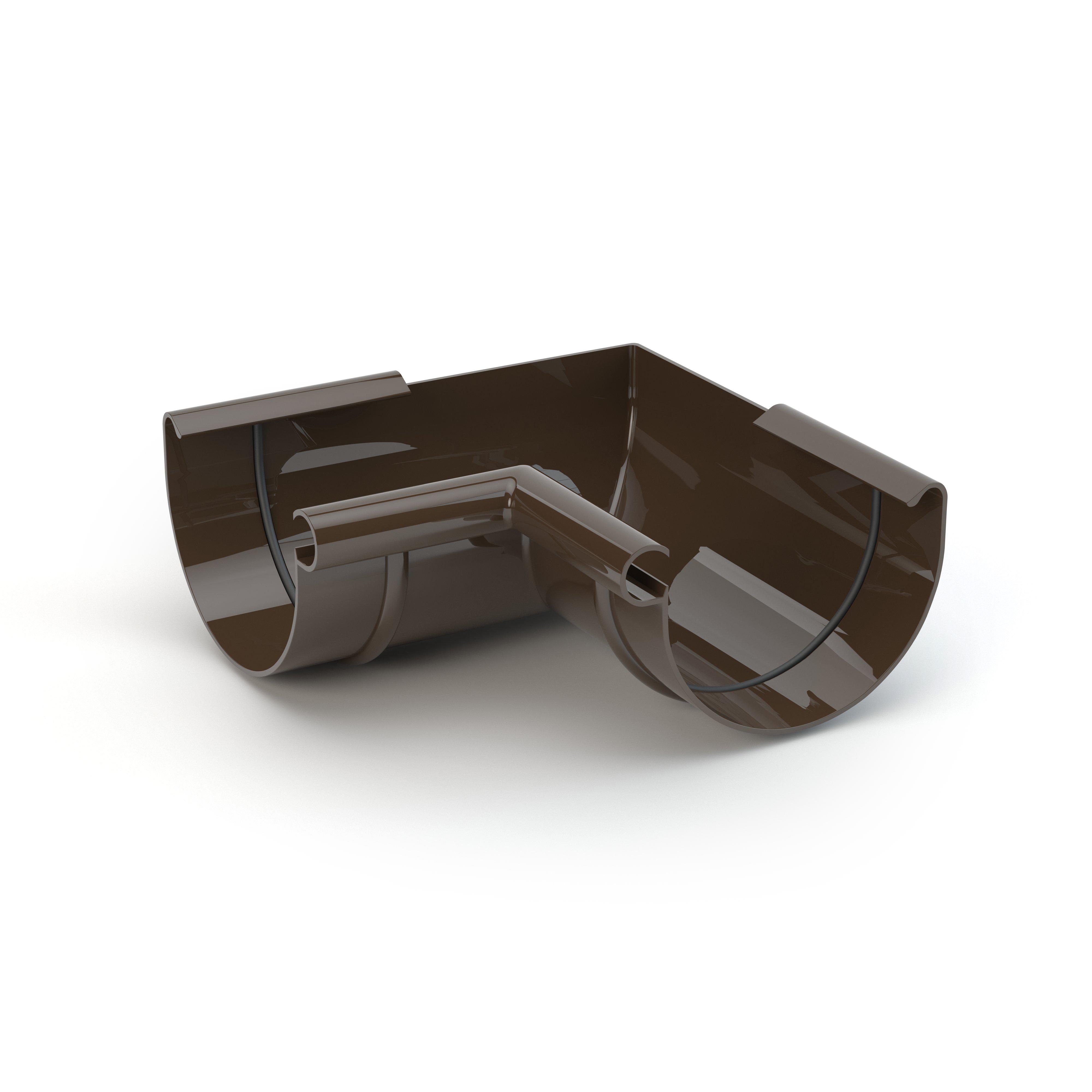 Кут ринви внутрішній Gamrat 90° 125 мм Темно-коричневий (315-223-180)