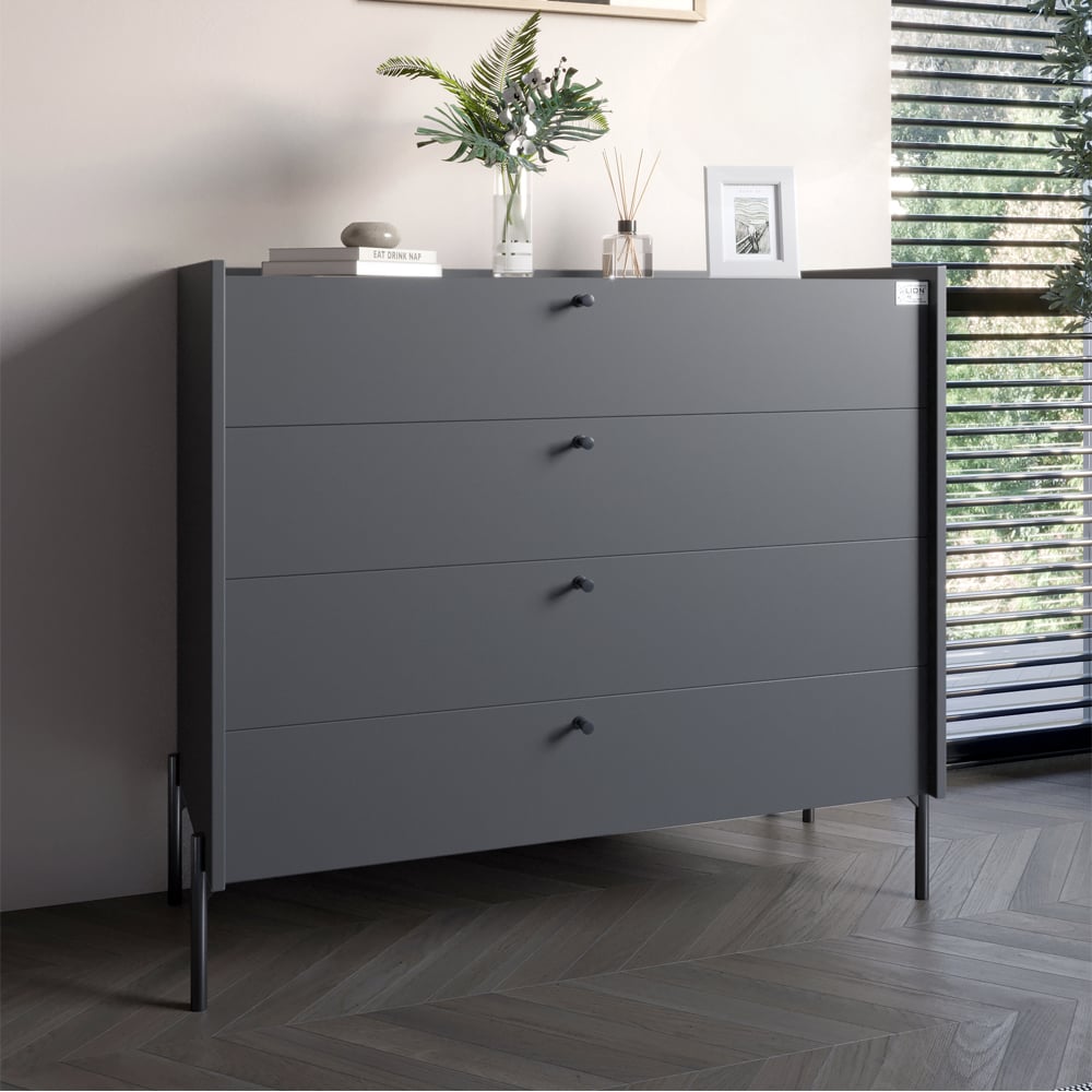 Комод Lion Wood 100x45x90 см Антрацит (LION-042972)