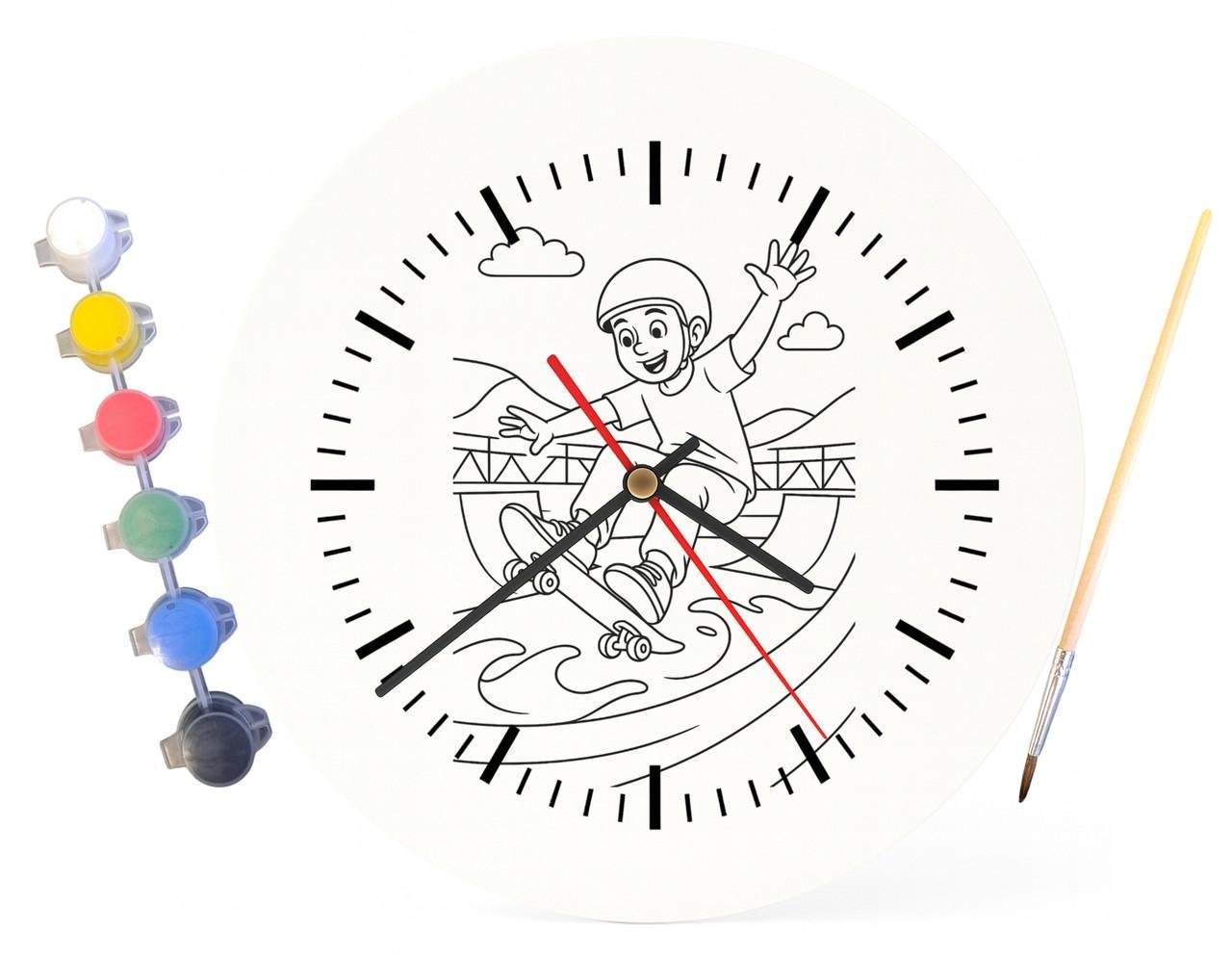 Детский набор для творчества часы раскраска Скейтер 30 см (Г0044) - фото 4 Детский набор для творчества часы раскраска Скейтер 30 см (Г0044) - фото 4