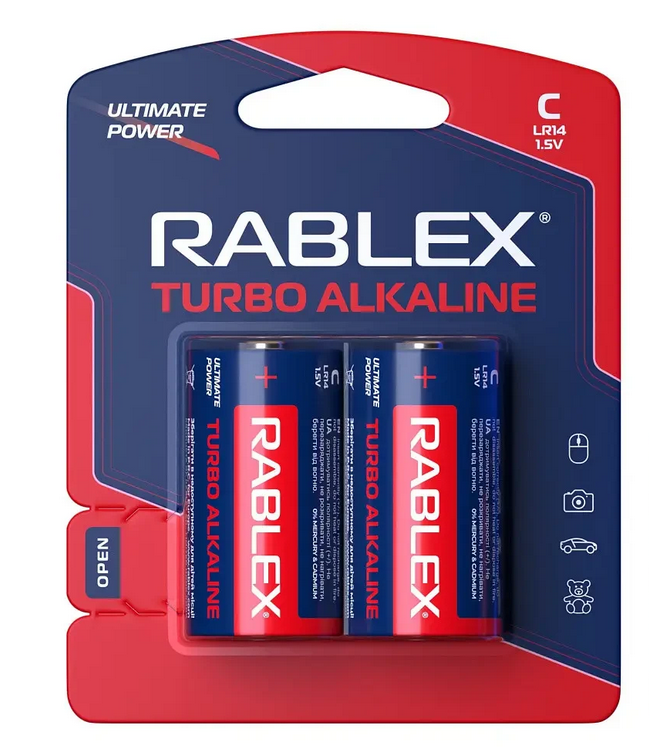 Батарейка Rablex Turbo ALKALINE 1,5V LR14 C