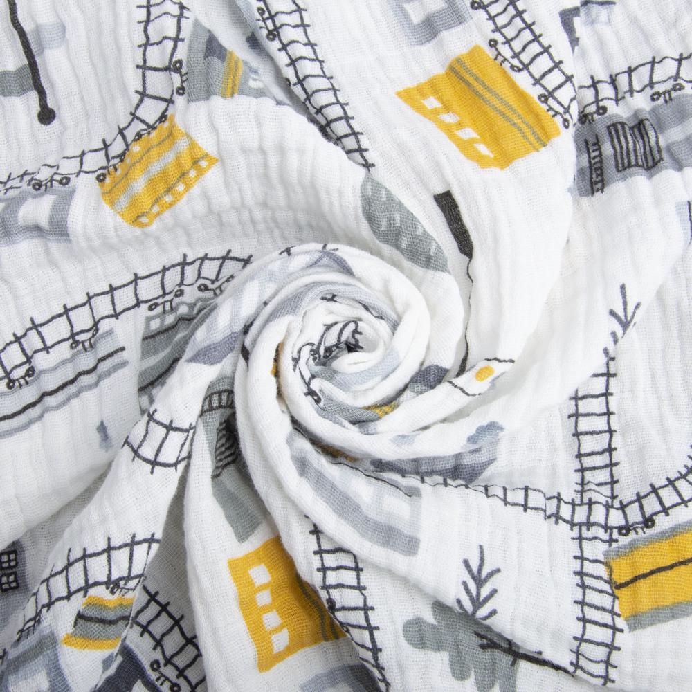 Ткань платевая Муслин Железная дорога хлопок (22875)