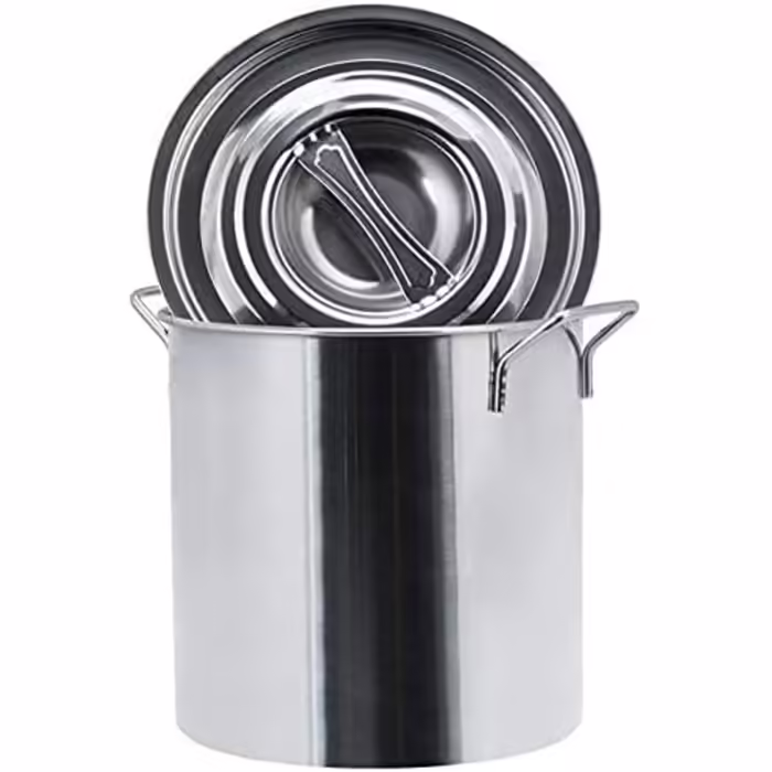 Кастрюля ONPIRA из нержавеющей стали для кейтеринга с крышкой 45 л