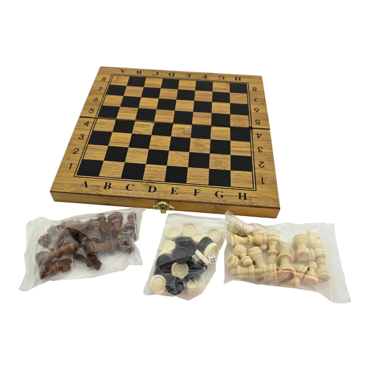 Нарди та шахи з бамбука 29х29х2,3 см (24034N) - фото 3