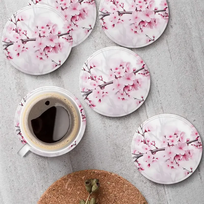 Набор деревянных подставок под чашки Цветы Сакуры 6 шт. - фото 2