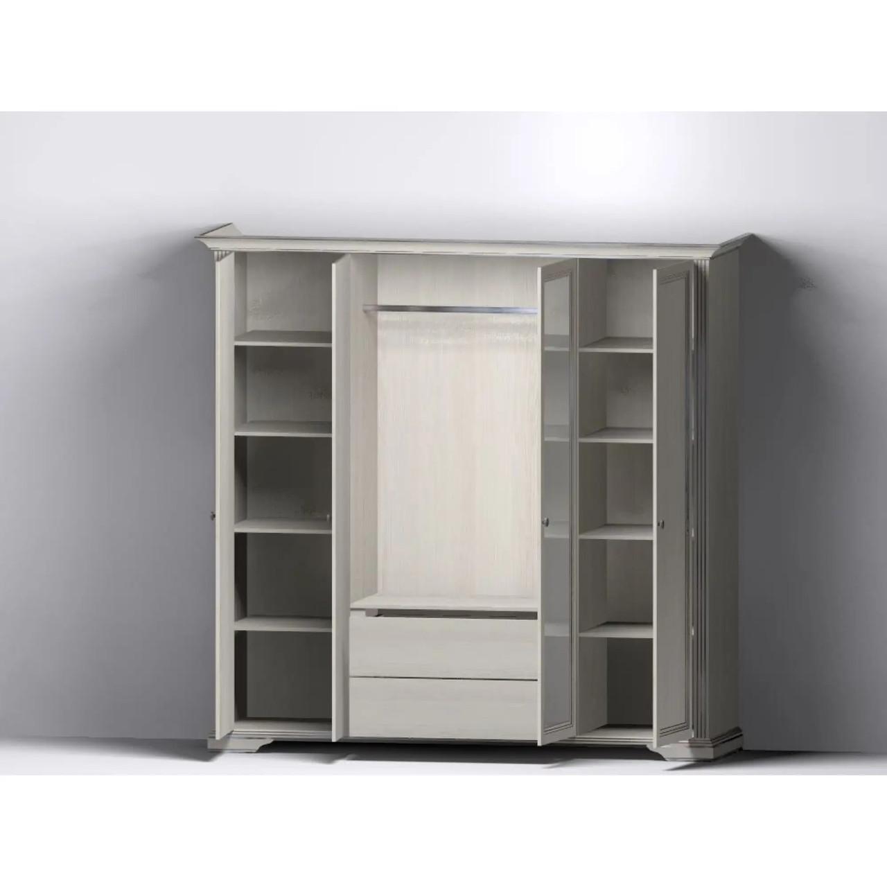 Шафа розпашна з ящиками Гербор Вайт 4D(2S) Ясен сніжний/Сосна срібна (GRB-1414) - фото 4 Шафа розпашна з ящиками Гербор Вайт 4D(2S) Ясен сніжний/Сосна срібна (GRB-1414) - фото 4