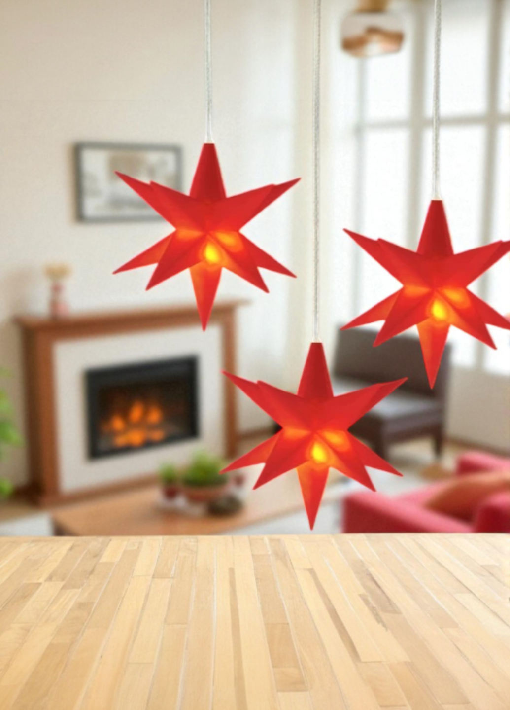 Гирлянда Livarno home 3D звезды LED-Sternenlichterkette 5 м Красный (7901)