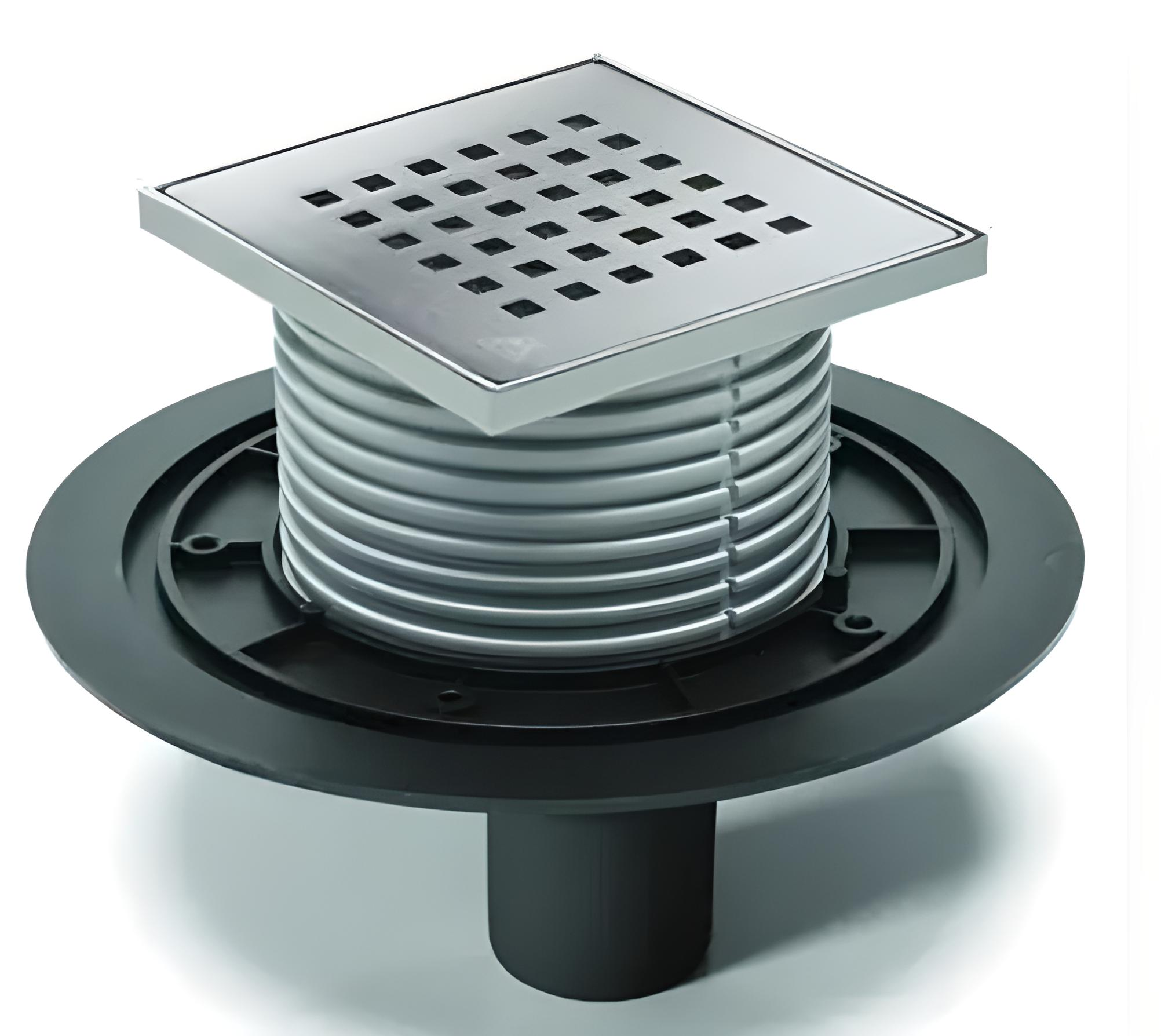 Трап МСН с дизайнерской решеткой Квадраты 122х122х5 мм с вертикальным подключением DN50 мм (G384 NА)