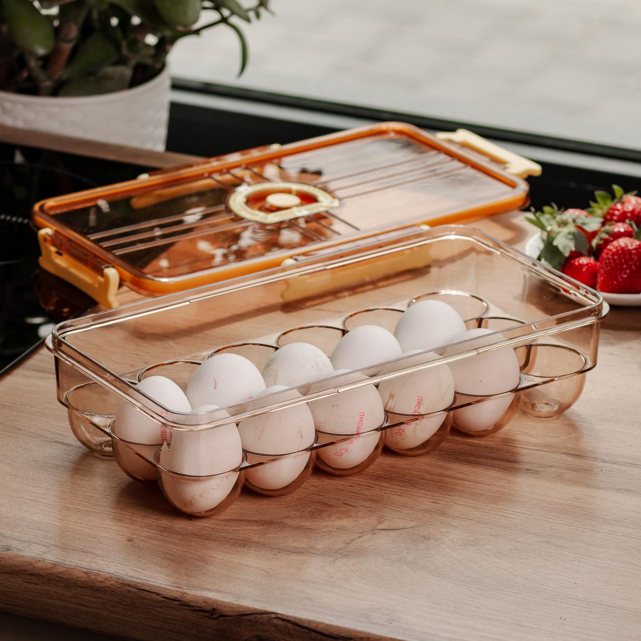 Лоток для яиц пластиковый на 18 ячеек 32,5х18х8 см Коричневый.