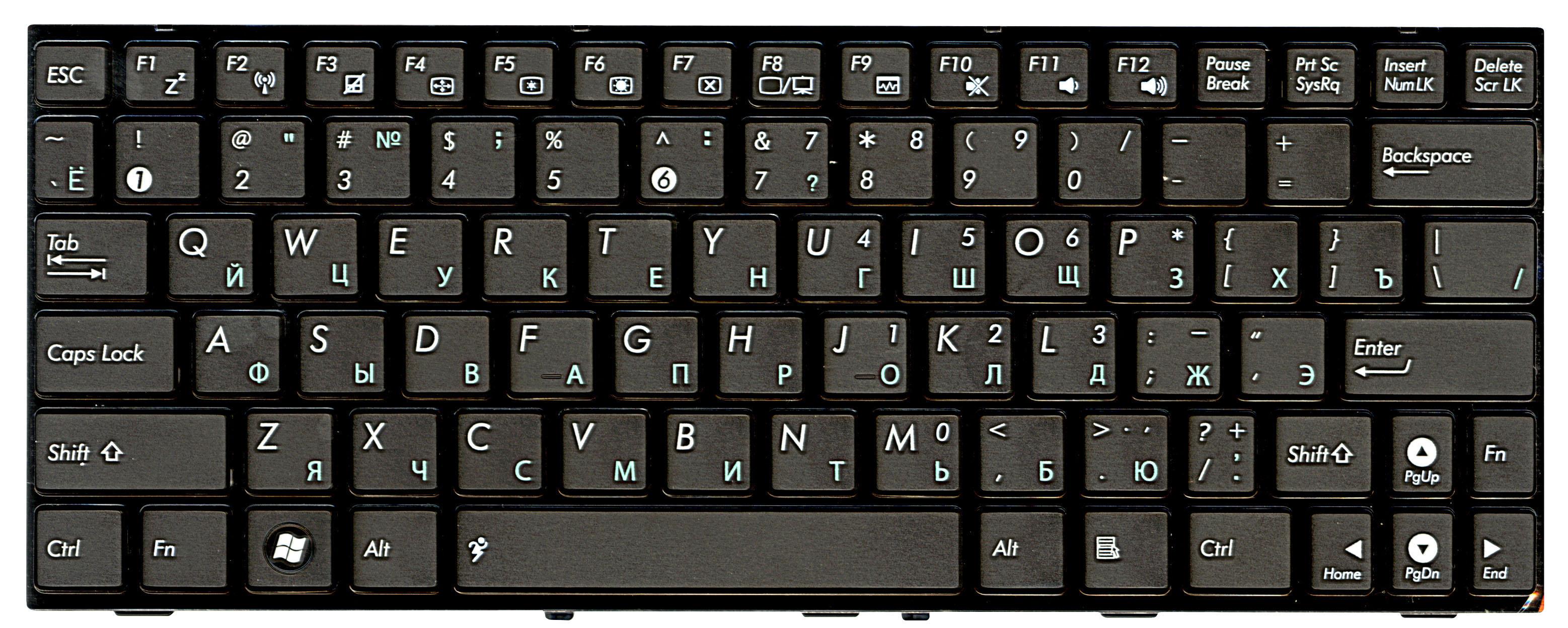 Клавиатура для ноутбука Asus EEE PC 1005HA/1008HA Black Frame Black