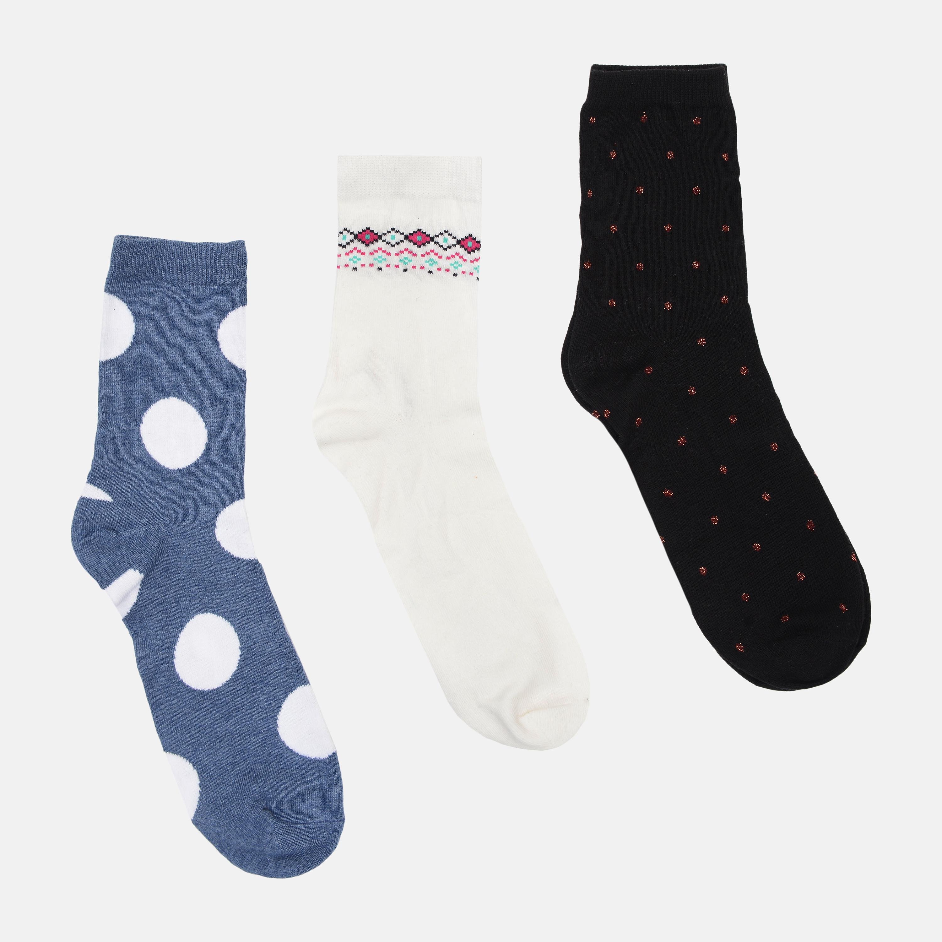 Шкарпетки C&A 3 пари р. 39-42 Синій/Білий/Чорний (240933221)