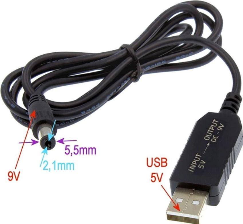 Кабель для роутера Berger DC 5,5х2,1 мм USB 5V to 9V (20823903) - фото 2