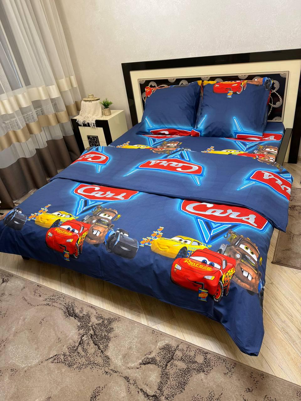 Комплект постільної білизни Маквин бавовняний полуторний 150х220/70х70 см Блакитний (28870204)