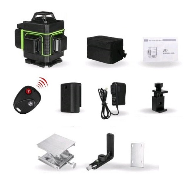 Рівень лазерний Hilda 4D Basic 4x360° з зарядом акумулятора на 16 ліній Зелений промінь (2078) - фото 8