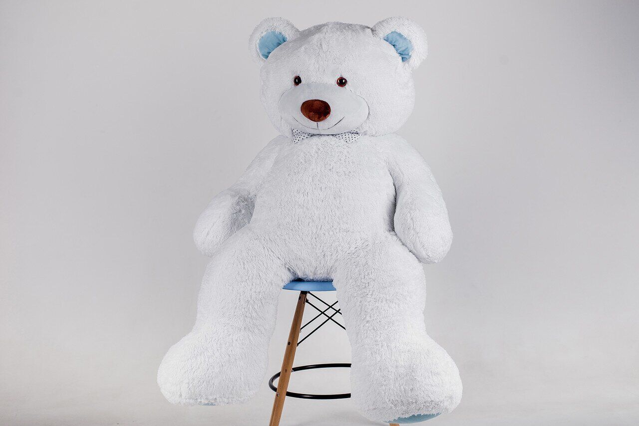 Ведмедик плюшевий Yarokuz Річард 200 см Біло-блакитний (325)