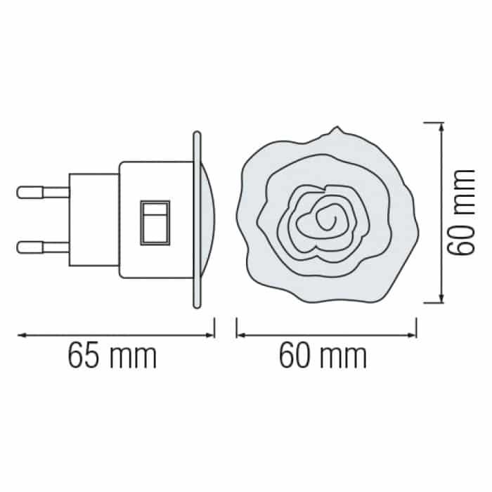 Нічник Horoz LED 0,4 W 25 Lm 220-240 V 60x60 мм Білий (32090-1) - фото 2