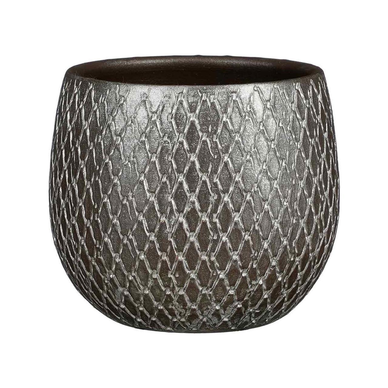 Кашпо Edelman Madeira pot round 18х18 см Срібний (A-025774)