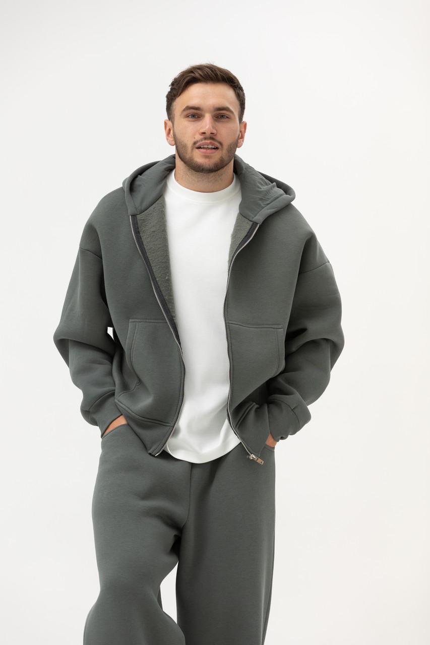 Спортивний костюм чоловічий Україна на флісі/кофта на замку M Оливковий (OBR-5291OL-M) - фото 6 Спортивний костюм чоловічий Україна на флісі/кофта на замку M Оливковий (OBR-5291OL-M) - фото 6