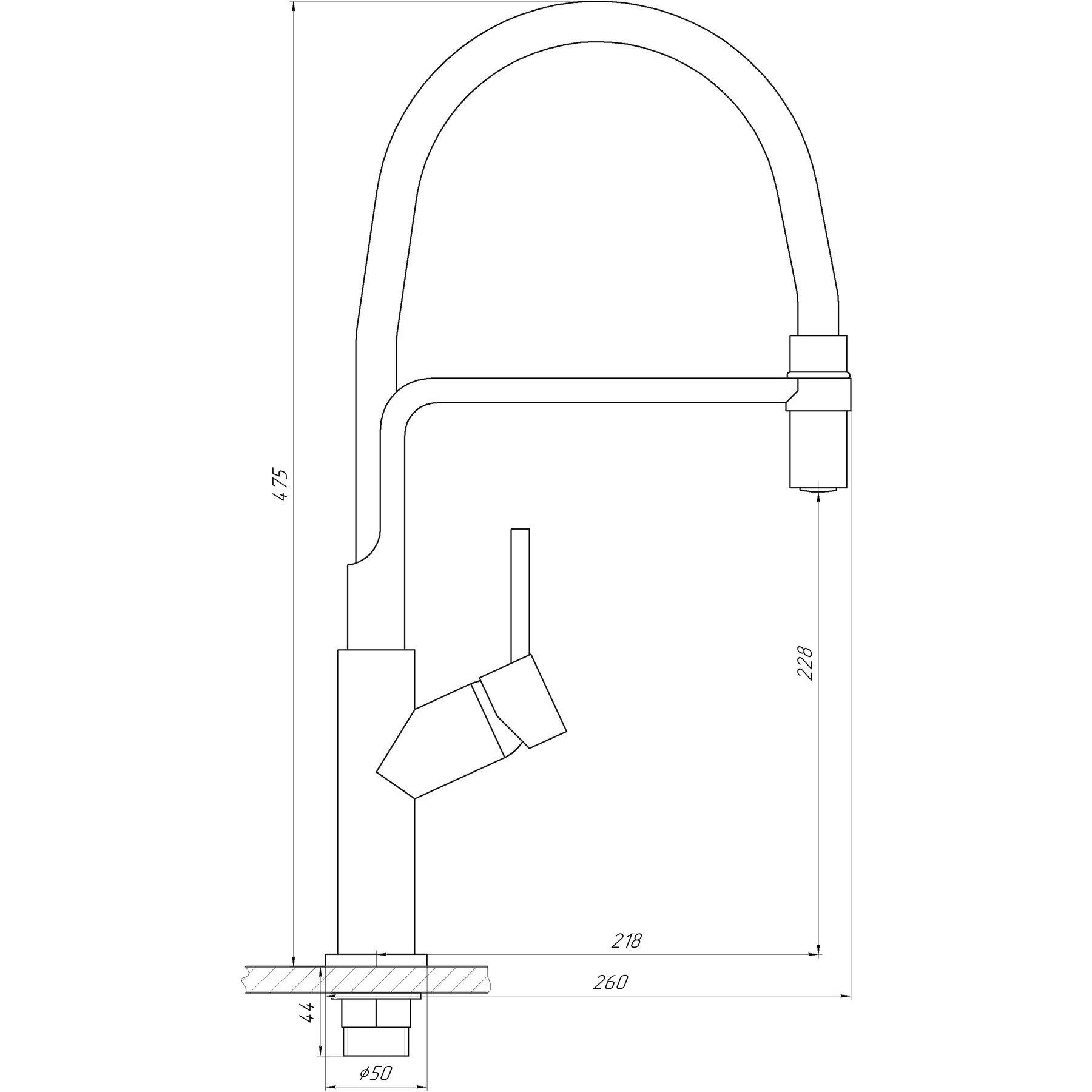 Змішувач для кухні DENVER Black chrome DBC01 Чорний - фото 5