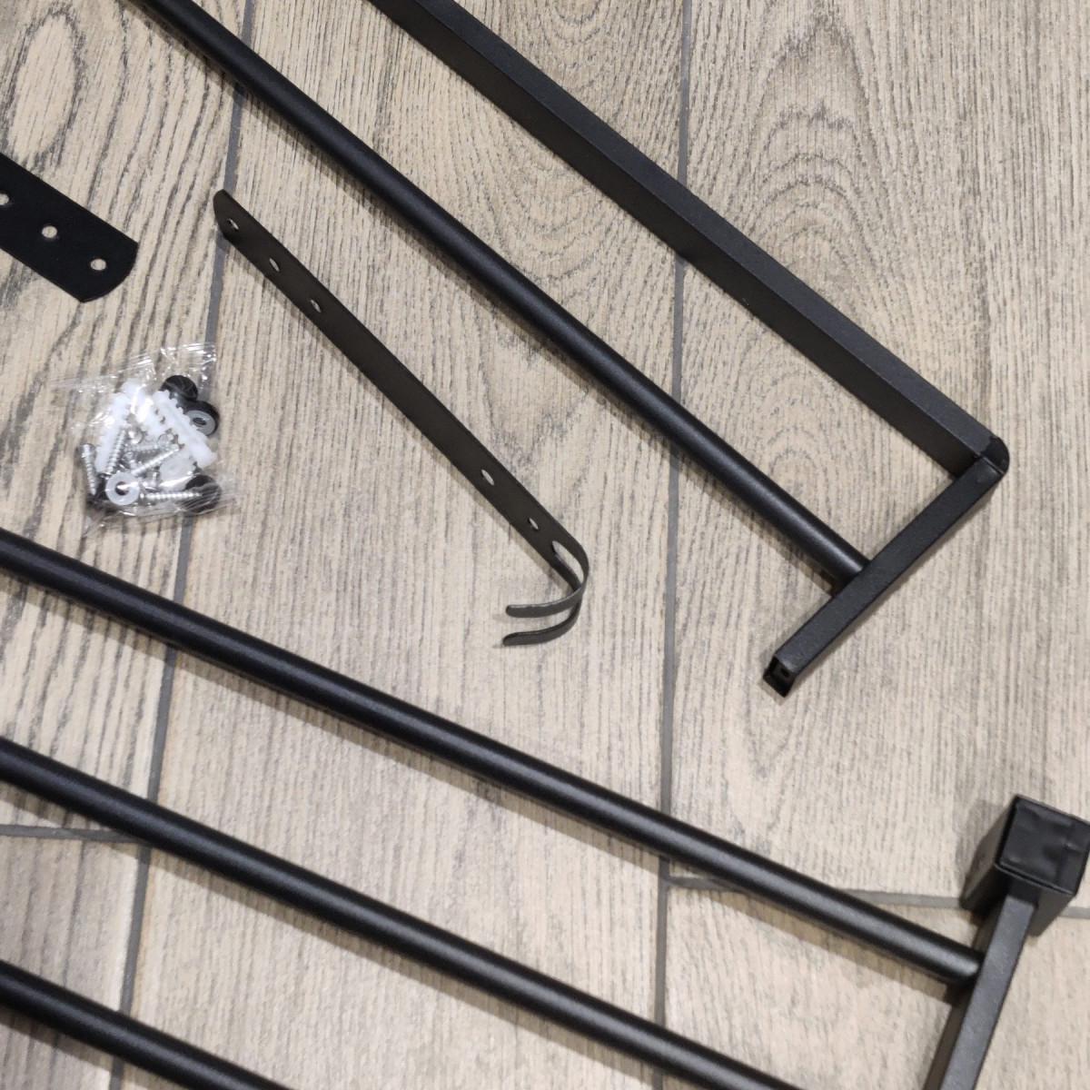 Вішалка-полиця для ванної кімнати Bathroom Shelf ALP-47 Black Чорний (2518) - фото 4