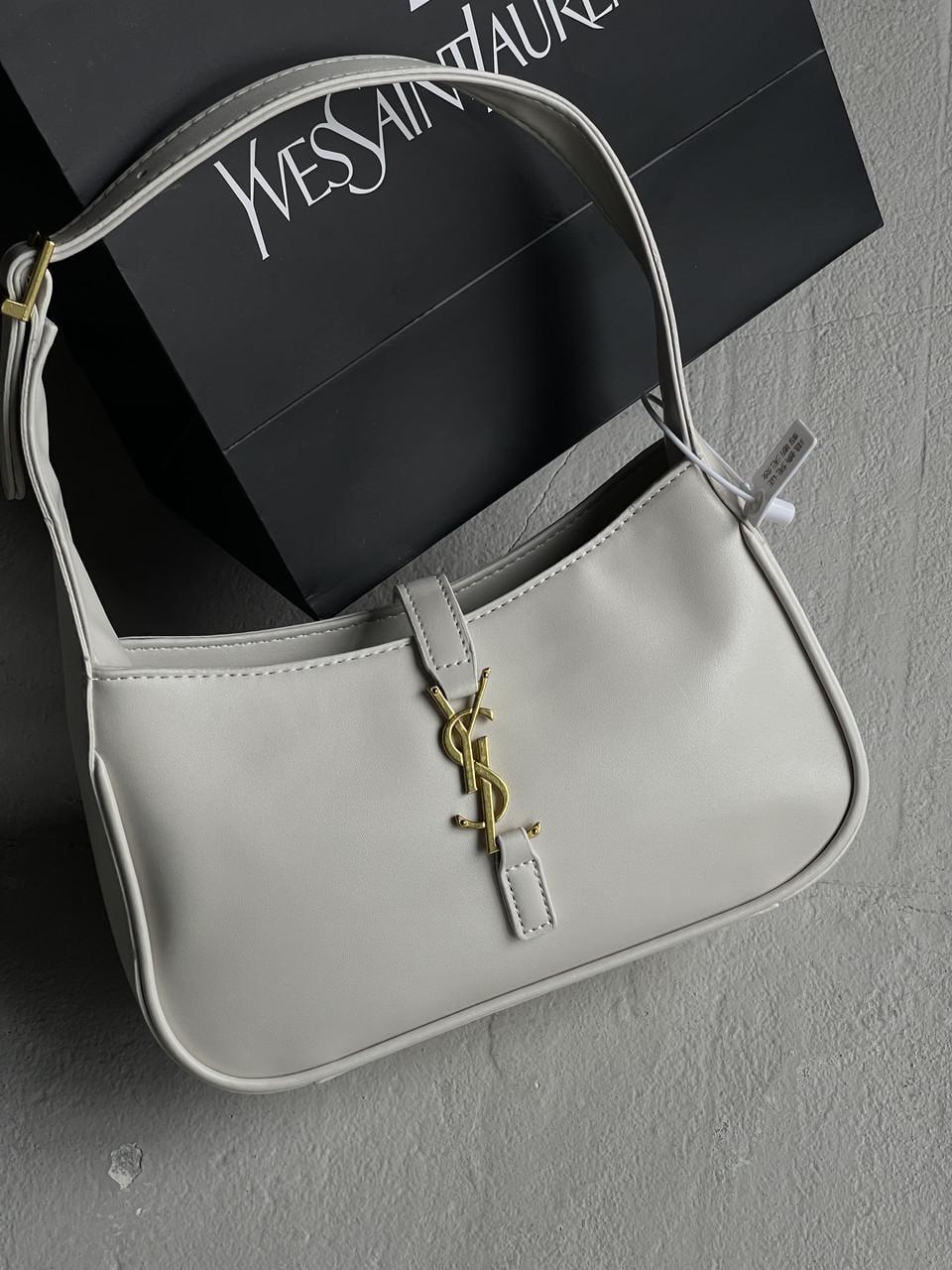 Сумка женская клатч Yves Saint-Laurent Hobo Le 5 Ω 7 YSL хобо Молочный (2829567806)