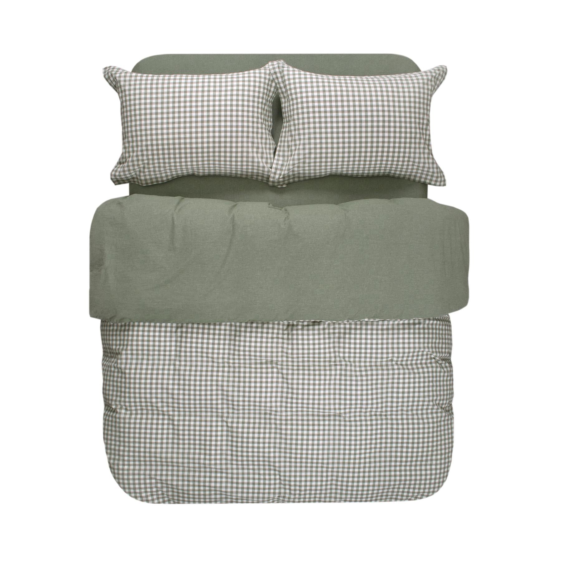 Комплект постельного белья Lotus Home Checked Gingham семейный Оливковый (svt-2000022342384)
