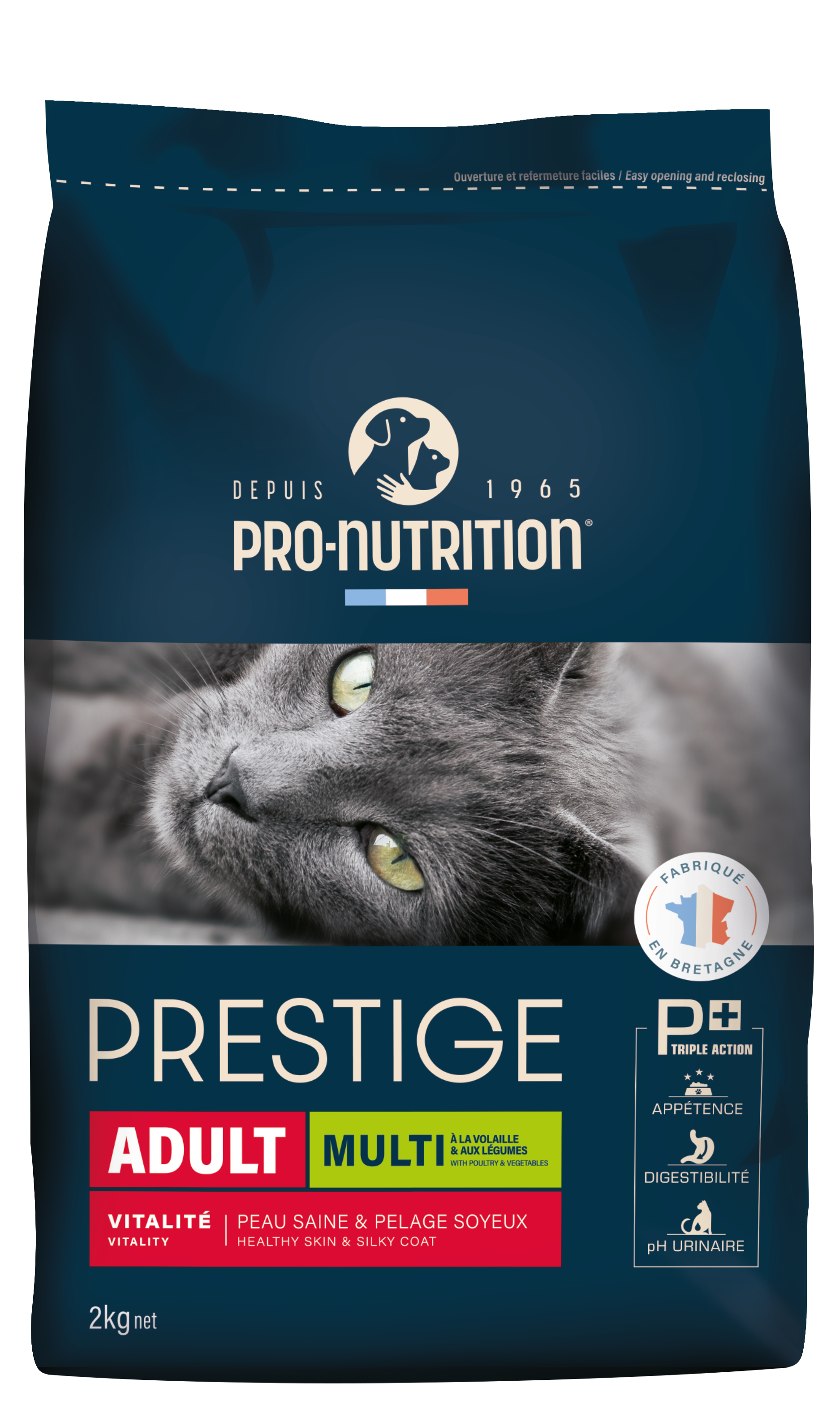 Корм сухий повнораціонний для дорослих котів Pro-Nutrition Flatazor Prestige Cat Multi чутливих до різних смаків з птицею та овочами 2 кг (203870C4)