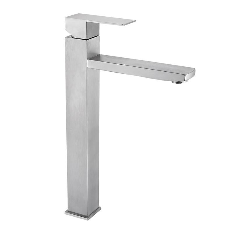 Змішувач для умивальника Zerix KUB-001-HIGH з нержавіючої сталі SUS304 (ZX4845)