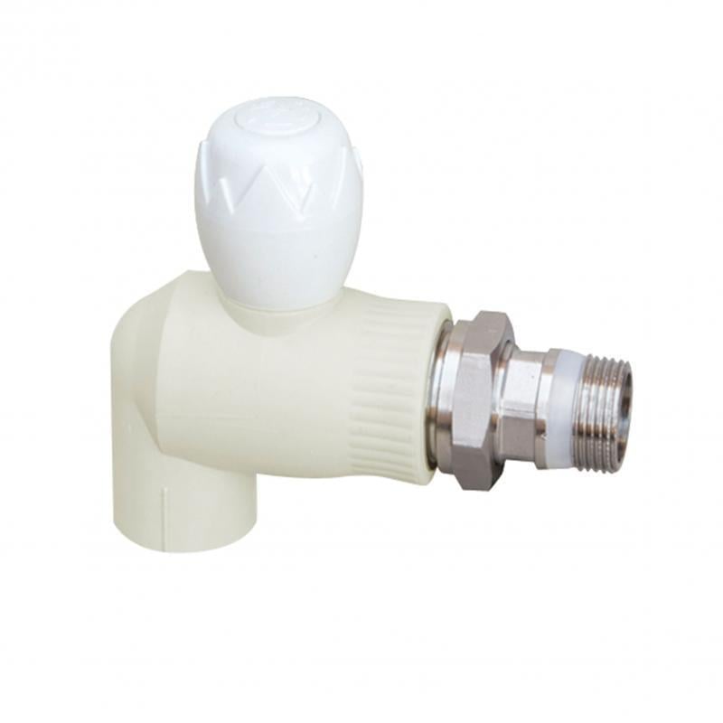 Кран кульовий для радіатора Blue Ocean PPR кутовий 20х1/2" White (24850743)