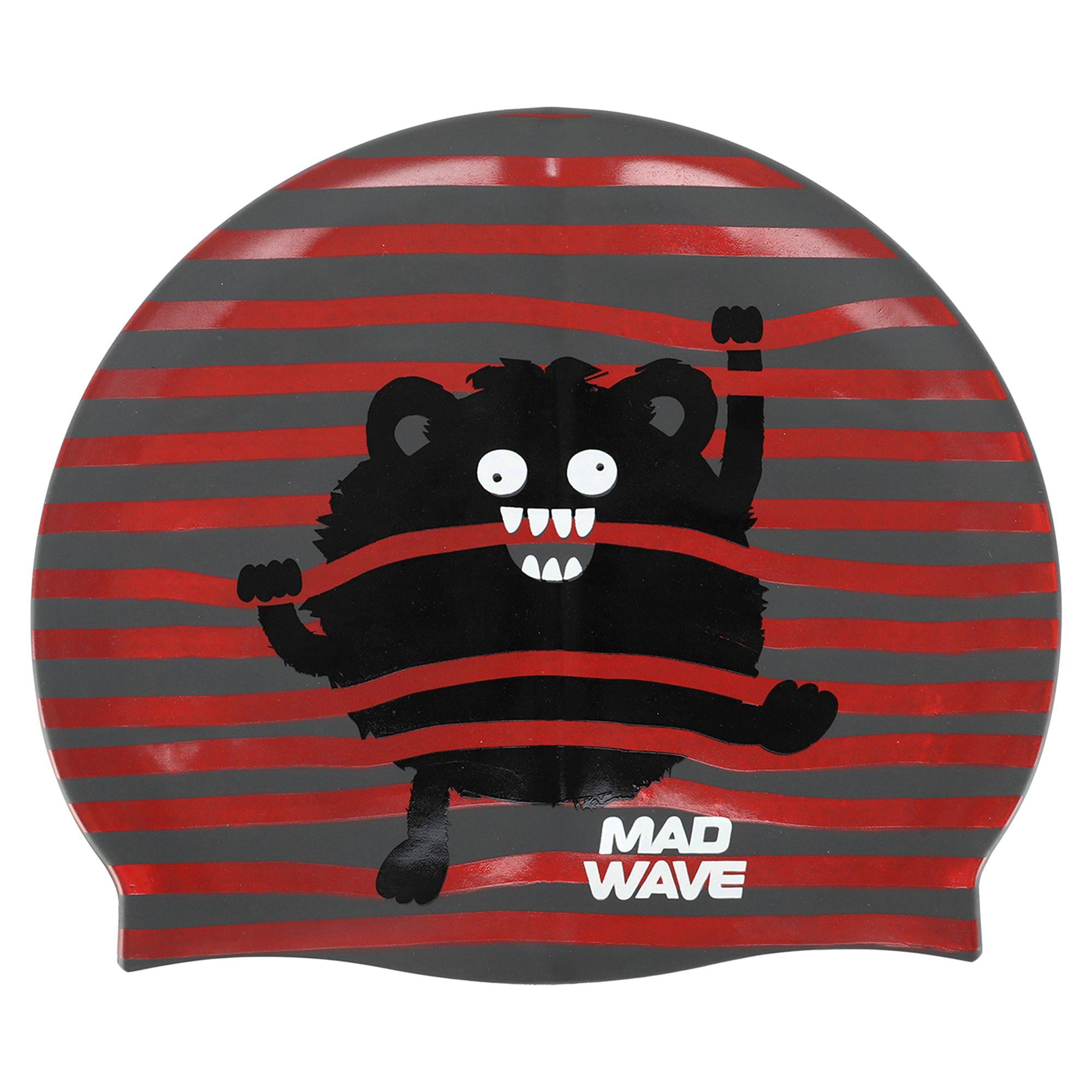 Шапочка для плавания Mad Wave Junior MONSTER M057309 силиконовая Красный (AM0009404)