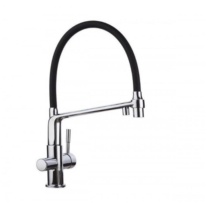 Смеситель для кухни Gappo G4398-7 на две воды Черный/Хром (102159)