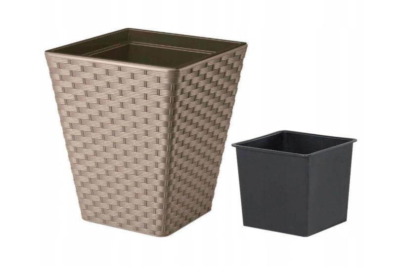 Горшок для цветов Rattana kwadro-40 Бежевый (3880-051) - фото 1 Горшок для цветов Rattana kwadro-40 Бежевый (3880-051) - фото 1