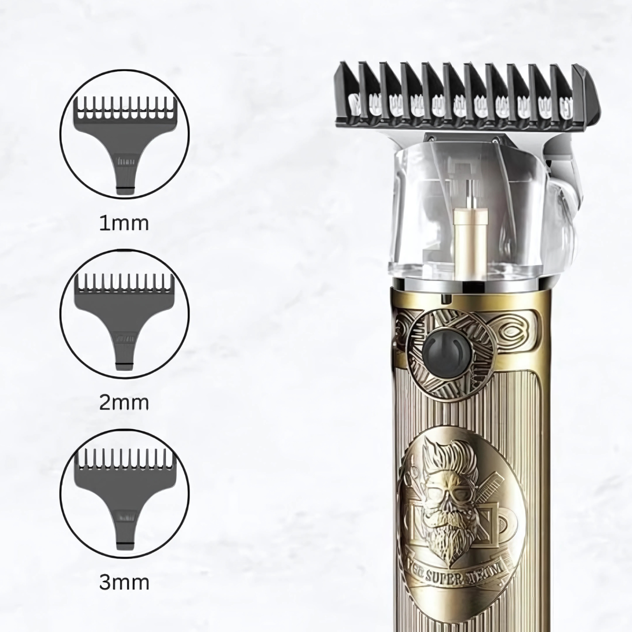 Тример для волосся VGR Professional Hair акумуляторний з LED дисплеєм 2000 mAh USB Золотистий (4693226631) - фото 3 Тример для волосся VGR Professional Hair акумуляторний з LED дисплеєм 2000 mAh USB Золотистий (4693226631) - фото 3