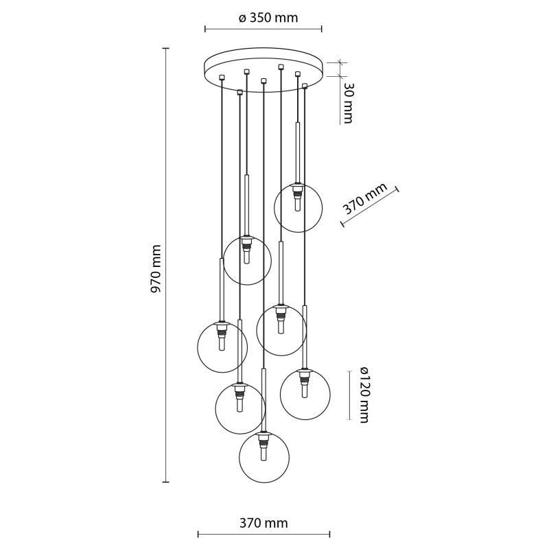 Подвесной светильник NILOS 7 Black/Gold (5362) - фото 2