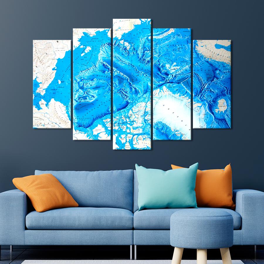 Картина карта Синяя карта океана 187x119 см (A1324-5)